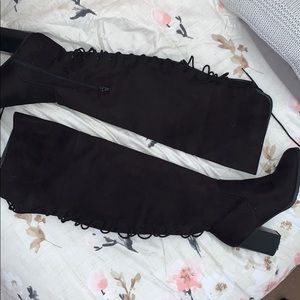 Charlotte Russe Black Over the Knee Boots Size 9
